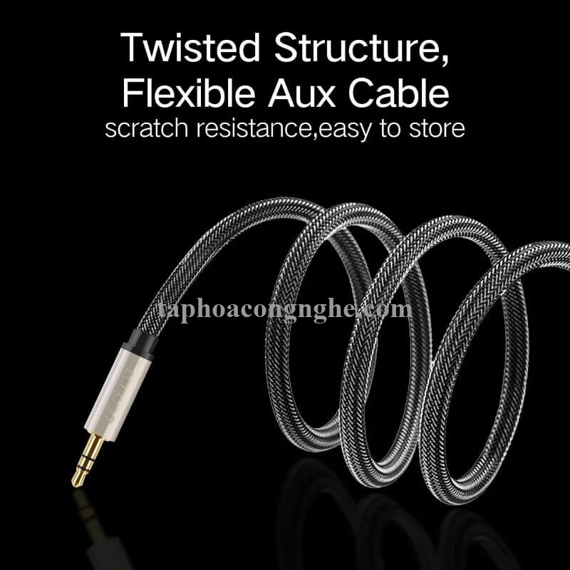 Ugreen 10606 5M màu Đen Cáp âm thanh 2 đầu 3.5mm dương cao cấp AV125 30010606